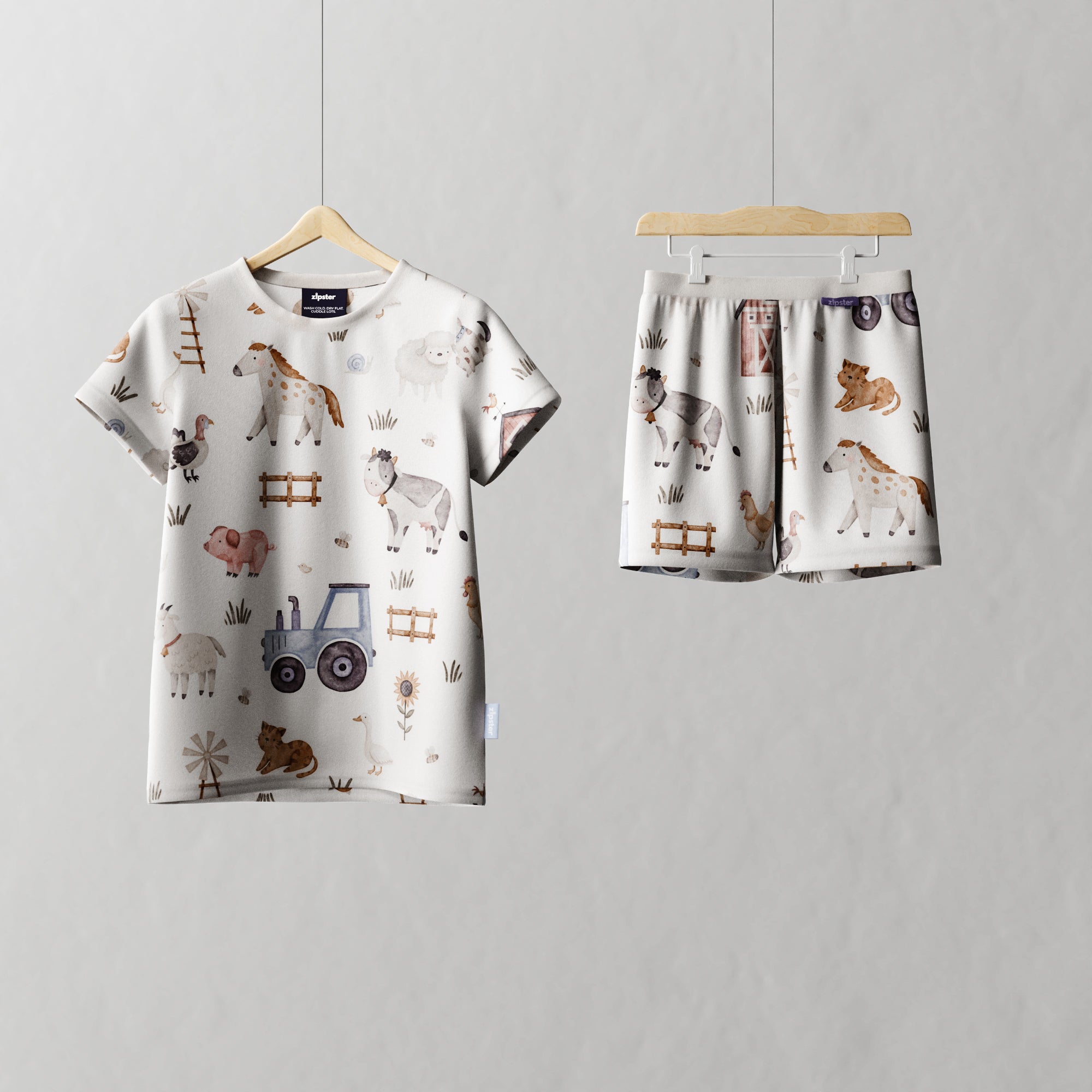 Children's Shortie PJ Set Farmyard