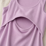 St Tropez Ribbed Vestido de lactancia Lila