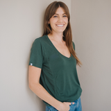 Maglietta per l'allattamento al seno con scollo a V verde bosco