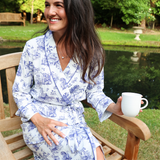Women's Toile de Jouy Bamboo Robe