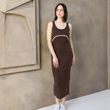 St Tropez Ribbed Robe d'allaitement Chocolat