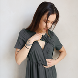 Copenhagen Breastfeeding T-Shirt Dress Charcoal
