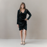 Paris - Vestito in velluto per l'allattamento Nero