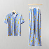 Ladies Pajamas Set Mediterranean Lemons