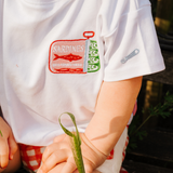 Übergroßes T-Shirt für Kinder Weiße Sardinen