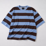 Maglietta oversize per l'allattamento al seno blu e marrone