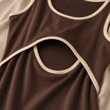 St Tropez Ribbed Robe d'allaitement Chocolat