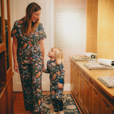 William Morris Ladies Pyjamas Set Strawberry Thief Navy Blue