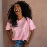 Maglietta oversize per l'allattamento al seno rosa