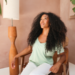 Breastfeeding T-Shirt V-Neck Sage Green