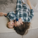 Damen Schlafanzug Set Grün Tartan