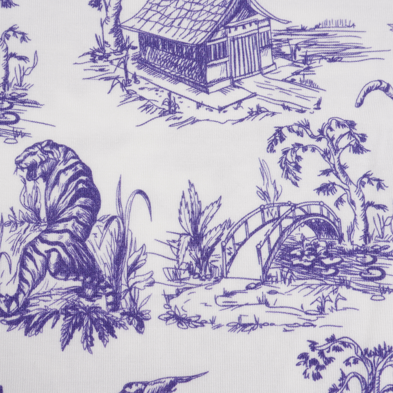 Damen Toile de Jouy Schlafanzug Set