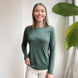 T-Shirt Allaitement Manches Longues Vert Forêt