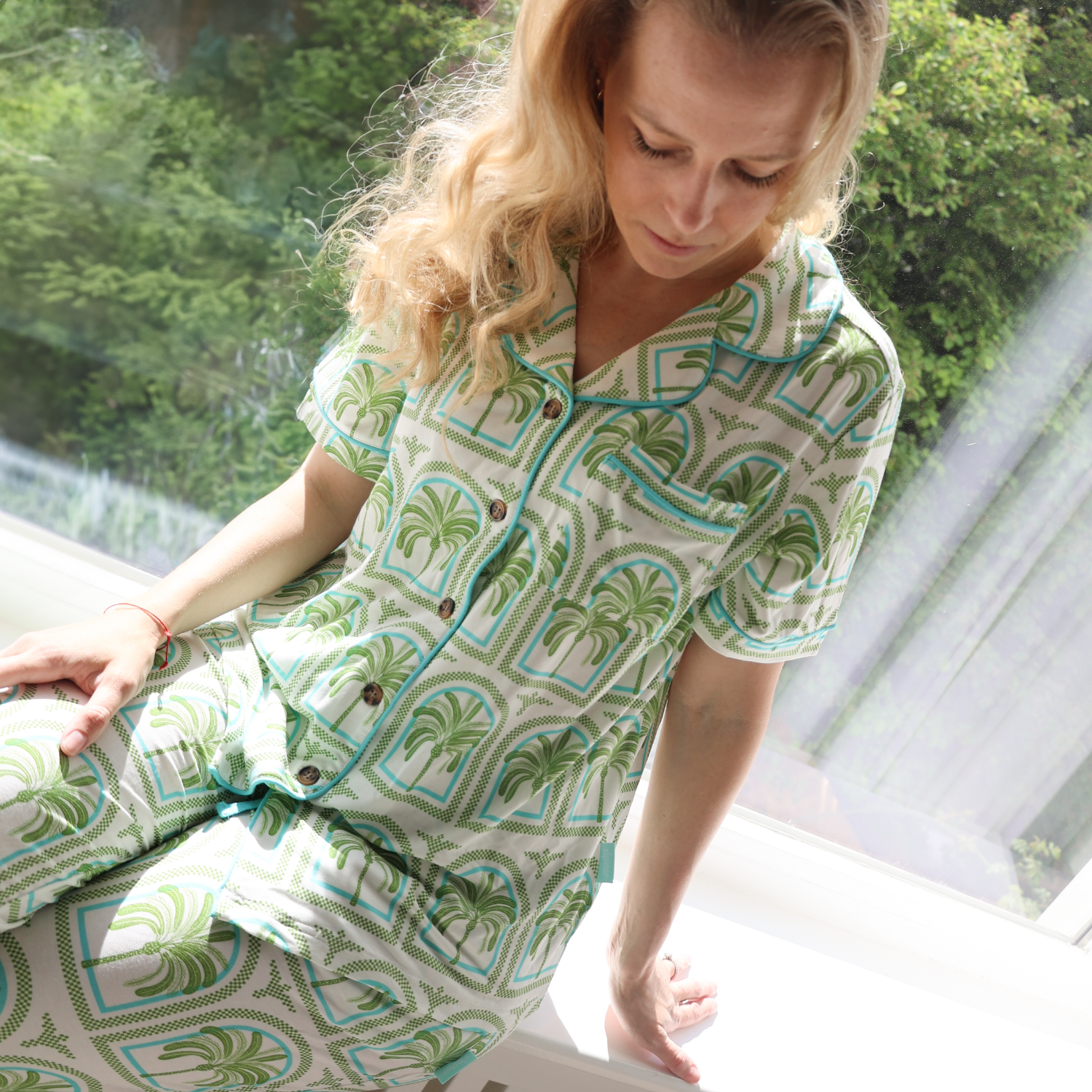 Ladies Pyjamas Set Palm Trees