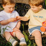 Übergroßes T-Shirt für Kinder Gelb Slow Days