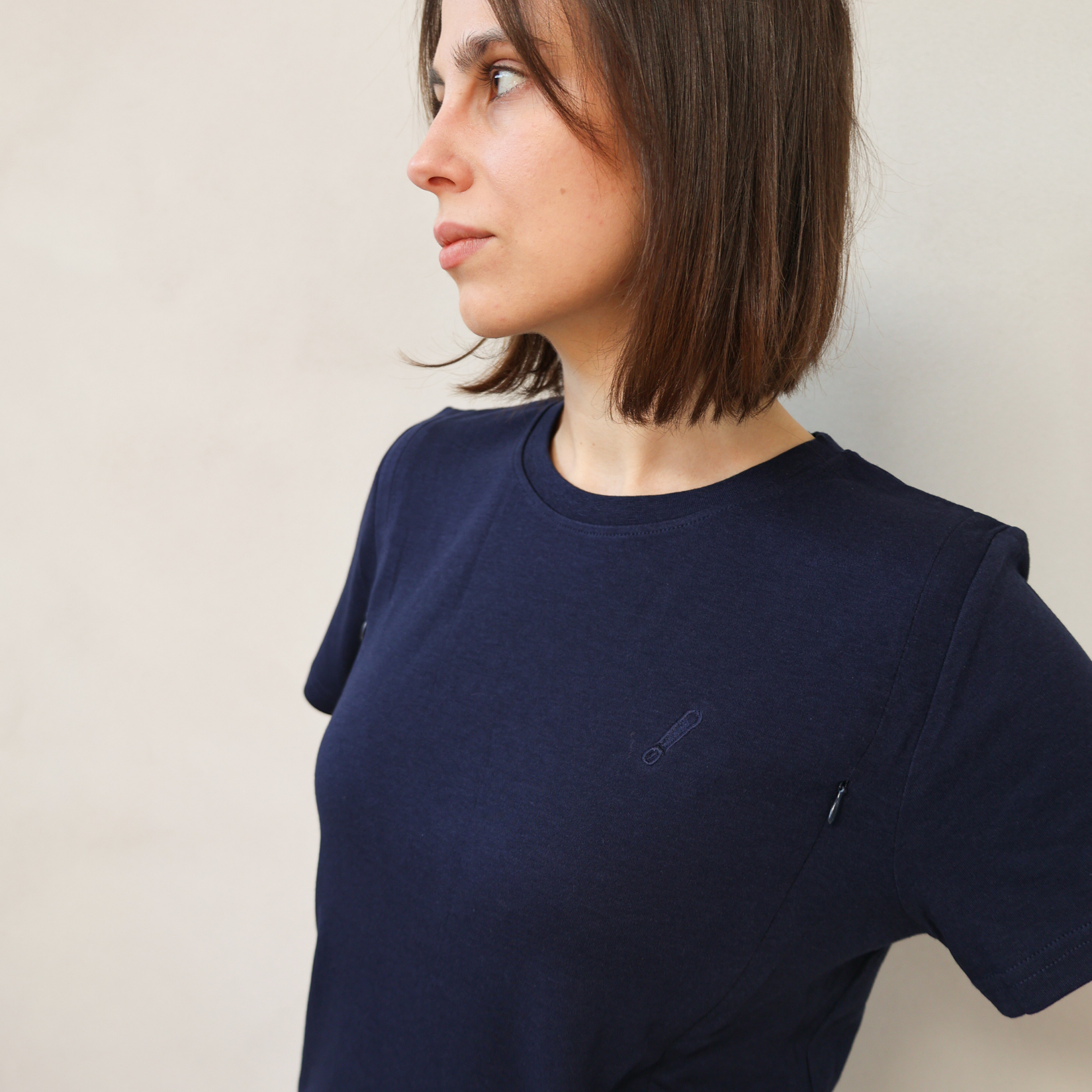 Breastfeeding T-Shirt Navy Blue