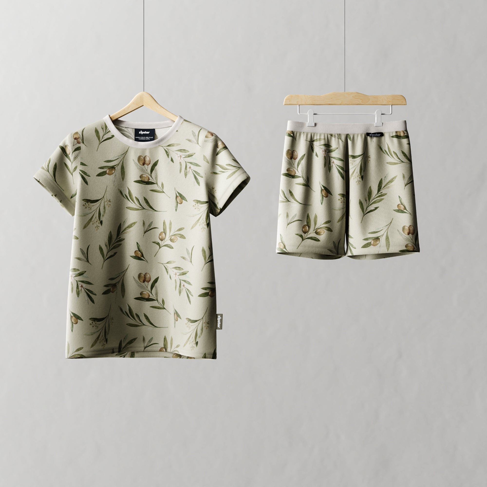 Children's Shortie PJ Set Olives