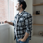 Men's Flannel Shirt Black Check