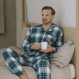 Ensemble de pyjamas écossais vert pour hommes