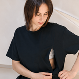 Oversized Breastfeeding Tee Black