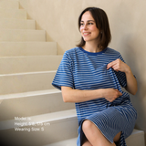 Robe d'allaitement rayée bleu / blanc