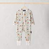 ZIPSTER x Miffy Grenouillère en bambou « Checkered Bloom », vue de face