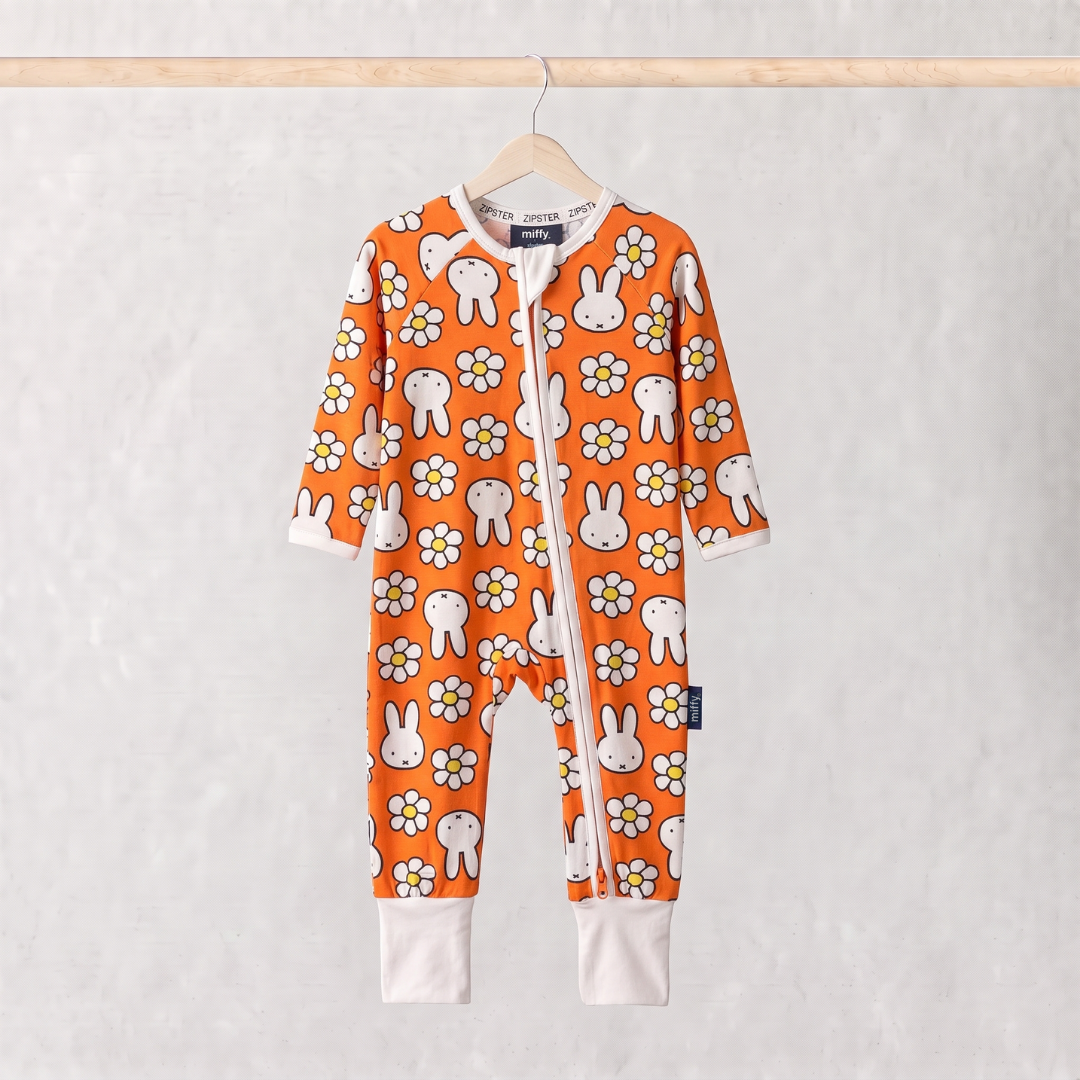 ZIPSTER x Miffy Daisy Days in bambù Pagliaccetto, vista frontale