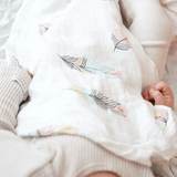 Feathers Large Muslin Blanket - Zipster
